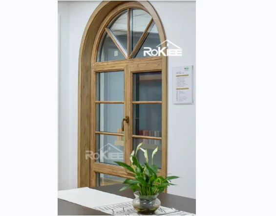 LongTai (Rokee)  aluminum clad wood windows aluminum swing window with stainless steel gauze for house for villa real estate