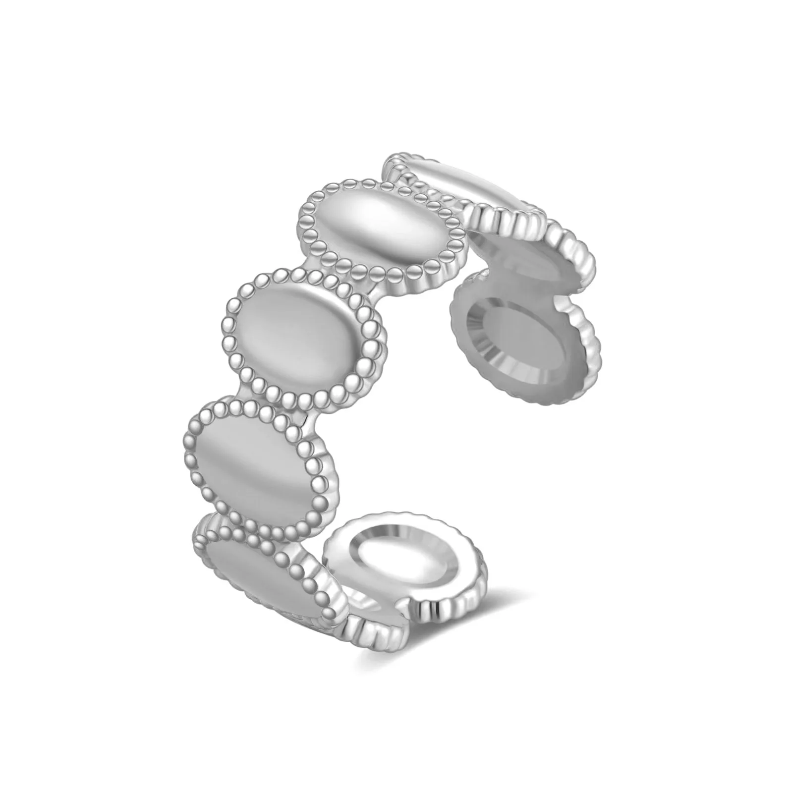 R65-004 Halo Women Simple Design Open Size Good Price Cheap Stainless Steel Rings