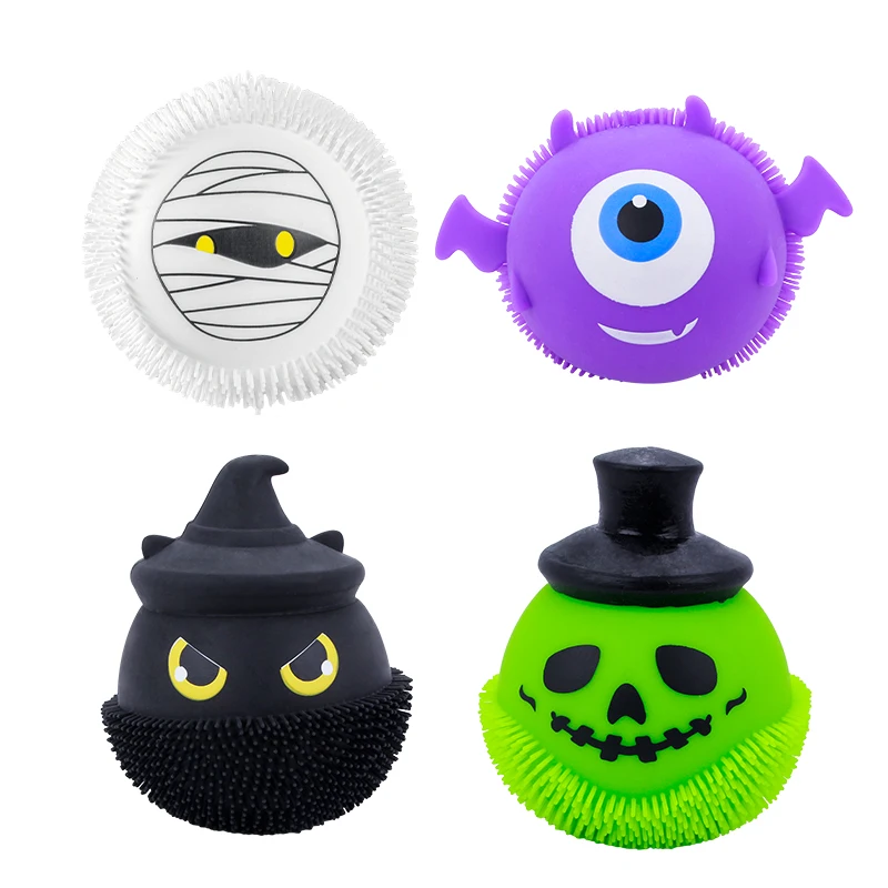 2023 wholesale squishy squeeze festival Halloween ball skull monster printing toys
