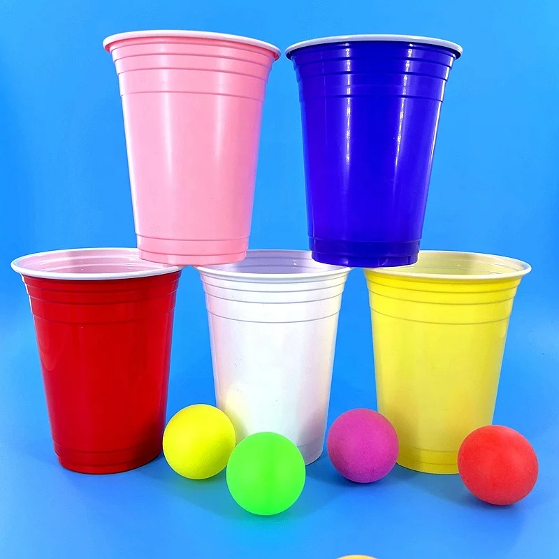 Factory  Wholesale  Disposable PP Cup Manufacturers Wholesale Disposable 5 Color Plastic Cup16oz Plastic coffee Cups