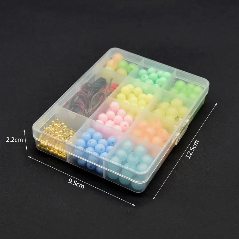 Hot Sales 12 Grids 4/8/10mm  Round Colorful Gold Frosted Beads In Beads Wax Thread DIY Beads Set For Kid Jewelry Making Necklace