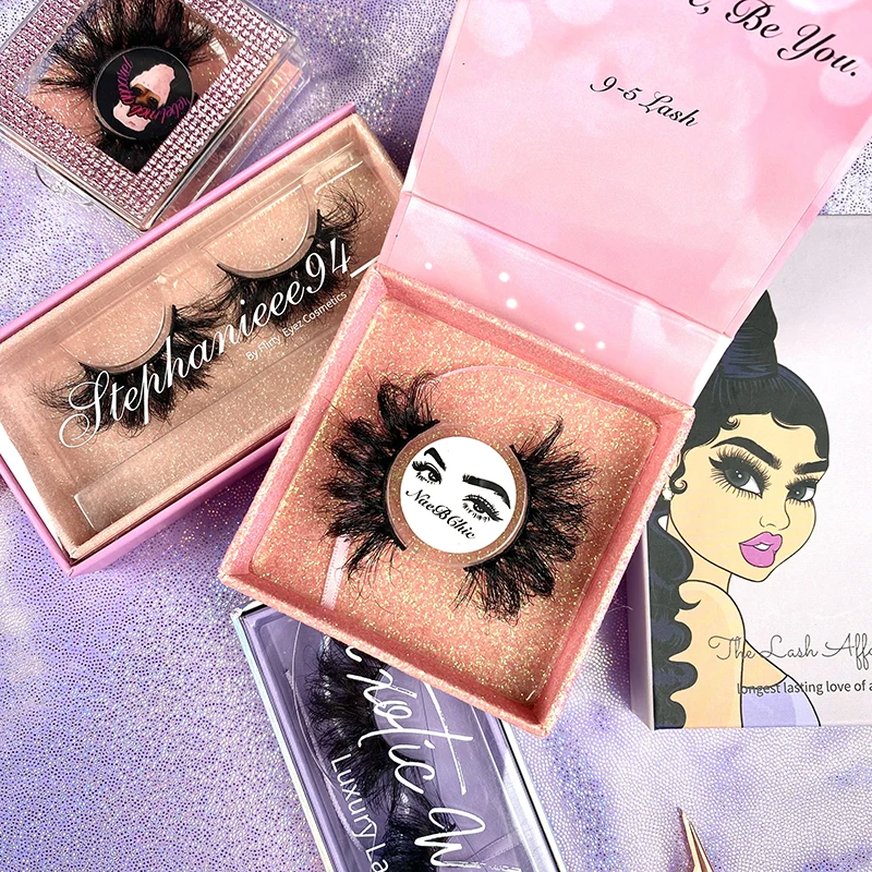 
Anforlin wholesale fluffy 25 mm 3d mink eyelash vendor private labels customized lash boxes packaging supplies 