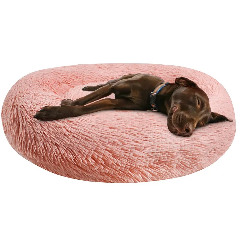 Dog Cat Bed Self Warming Autumn Winter Indoor Snooze Sleeping Cozy Kitty Teddy Kennel Modern Soft Plush Round Pet Bed for Dogs