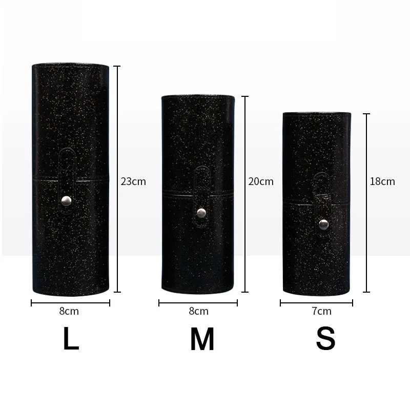 Customize private label makeup brush holder cosmetic case box tool leather material holder cylinder case