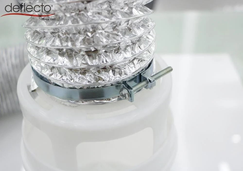 Indoor Dryer Vent Kit 4 Inch Flexible Air Duct White Lint Trap Bucket 4' Hose Clip