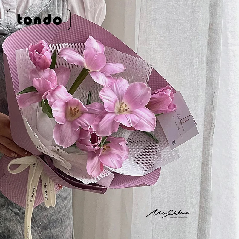 korean paper50x50cm special three-dimensional embossed art paper flower wrapping long fibered paper bouquet lined with cardboard