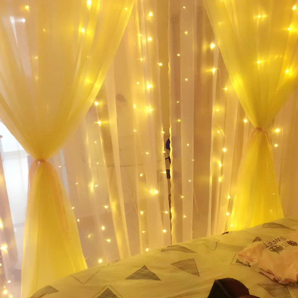 Wholesale holiday decoration USB 3*3m 300 LED Window Curtain String Light star led curtain light holiday lighting christmas