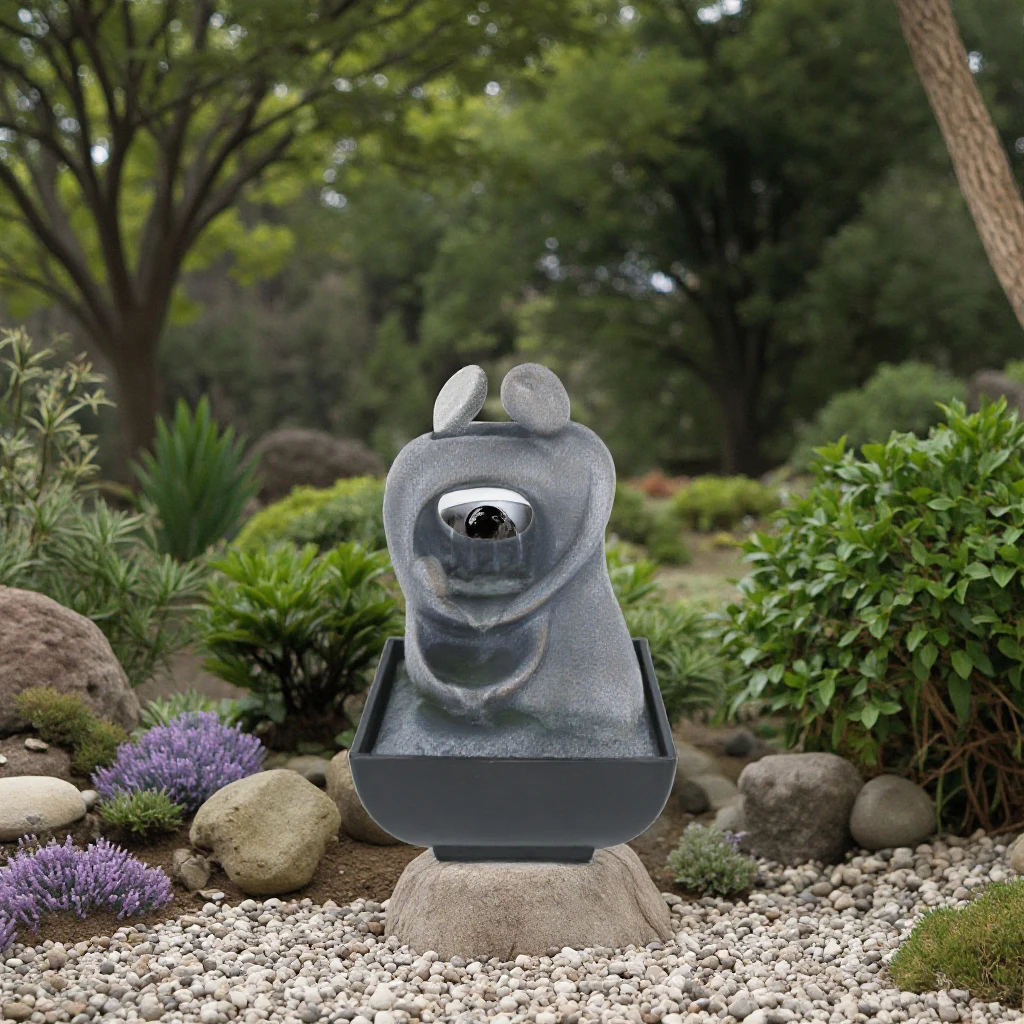 New Hot Selling Resin Plastic Base Water Tabletop Fountain Tabletop Fountain Tabletop Decoration Indoor Fountain With LED Light