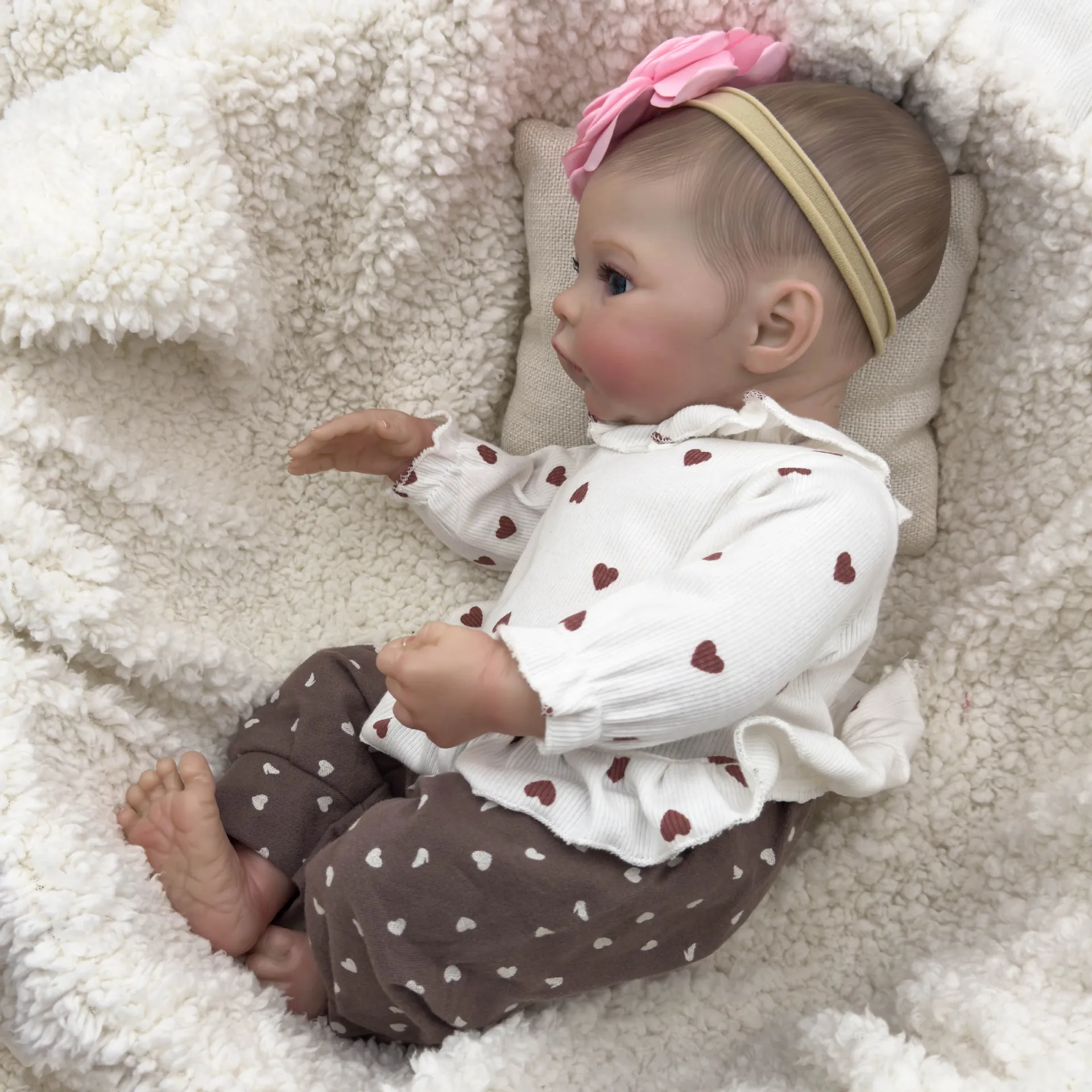 48cm simulated baby rebirth doll 3D skin exquisite painting soft silicone vinyl cloth body reborn dolls for gift