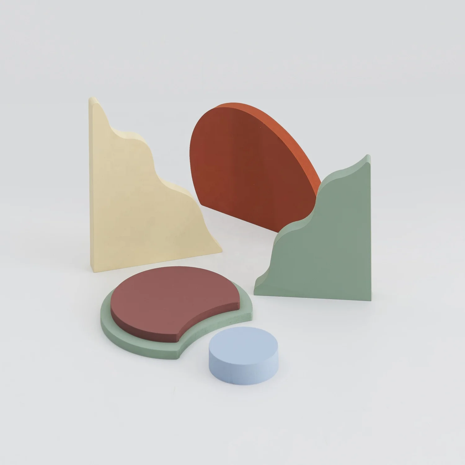 Irregular Shape Wood Cube Photography Props Sets Backdrops For Jewellery Food Ornament Background