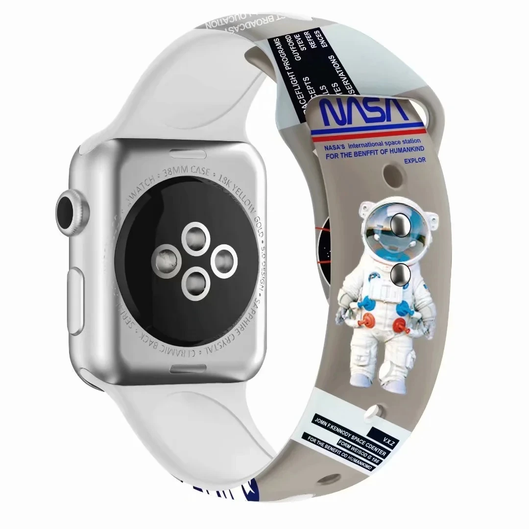 Для серии iWatch персонализированный мультяшный рисунок модный ремешок для умных часов 40/44 мм универсальный цветной браслет из