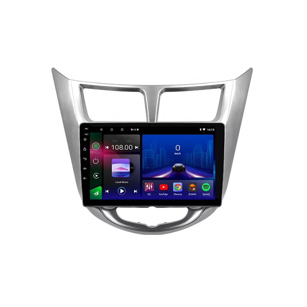 Jmance Car Radio Android 9 Inch For Hyundai Solaris 2010 - 2016 Frame Subwoofer Dsp Rds Anaroid Auto Carplay Gps Car Navigation