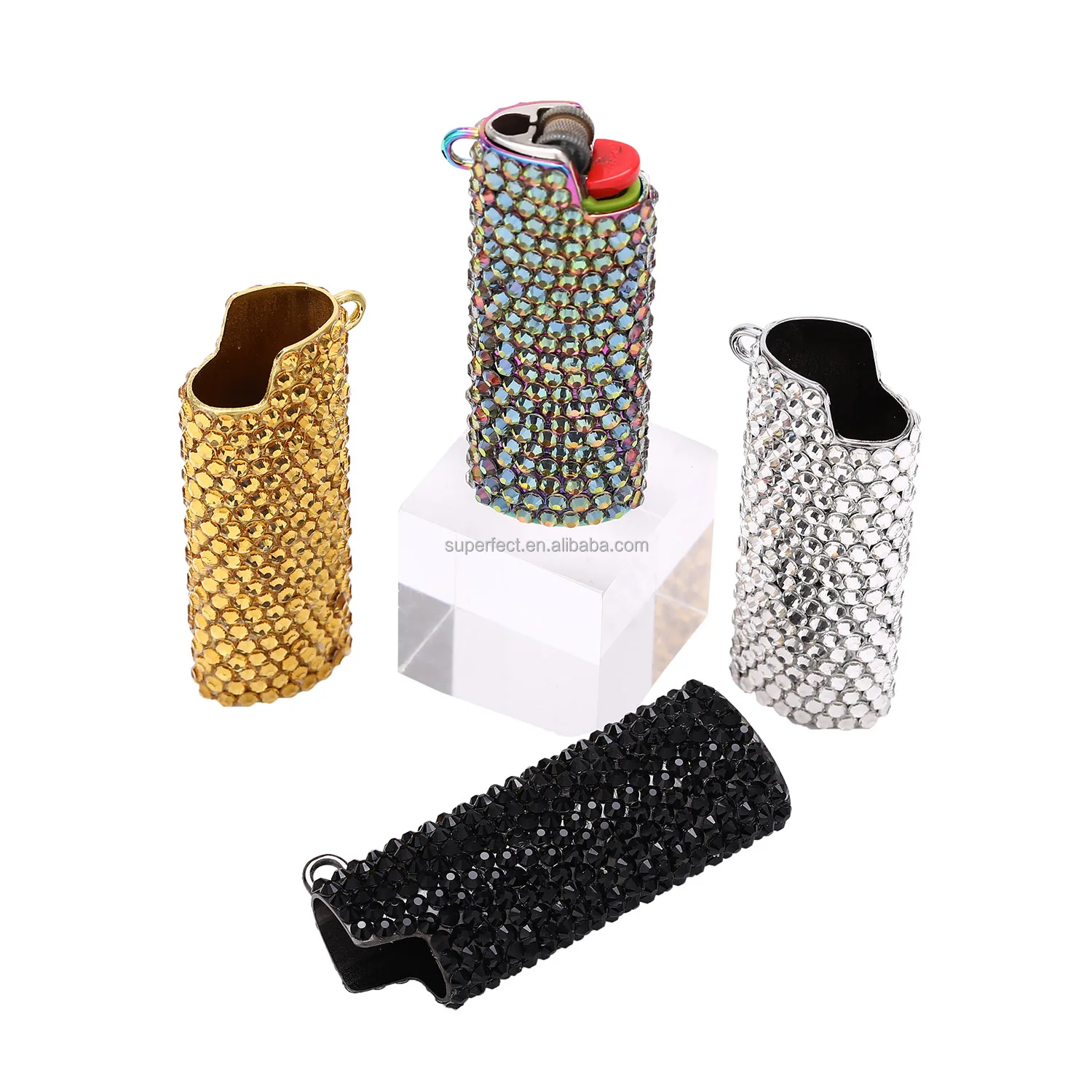 Custom Handmade Lighters Cigarette Stylish J6 Lighter Holder  Luxury Jewel Crystal Brilliant Diamond Lighter Case