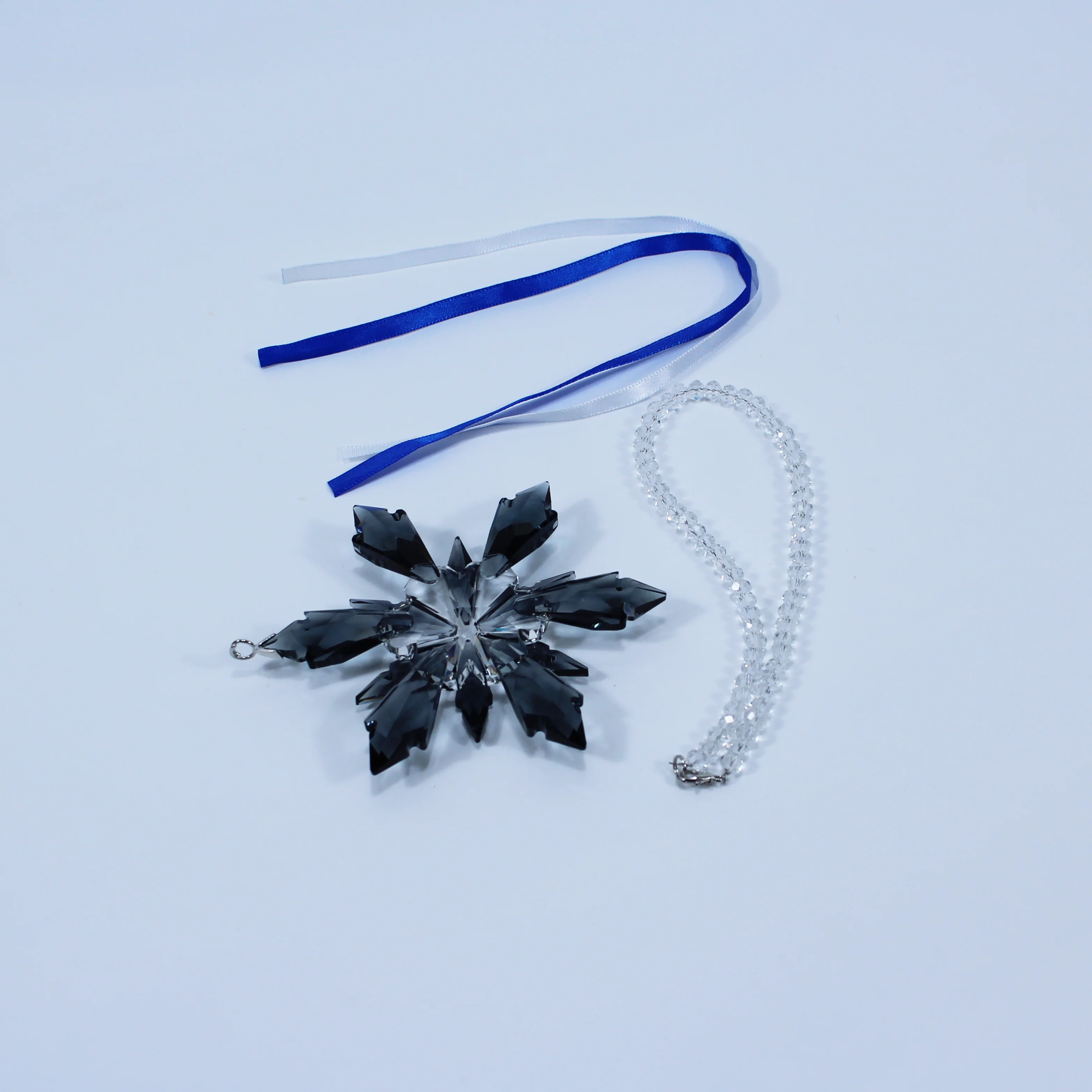 2024 new design christmas crystal glass ornament crystal snowflake for christmas tree decor