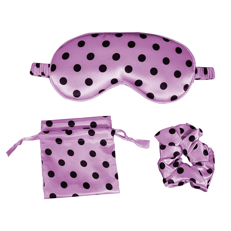 Custom Printed Mulberry Silk Sleep Eyemask 100% Natural Silk Eye Mask Sleeping Set With Pouch