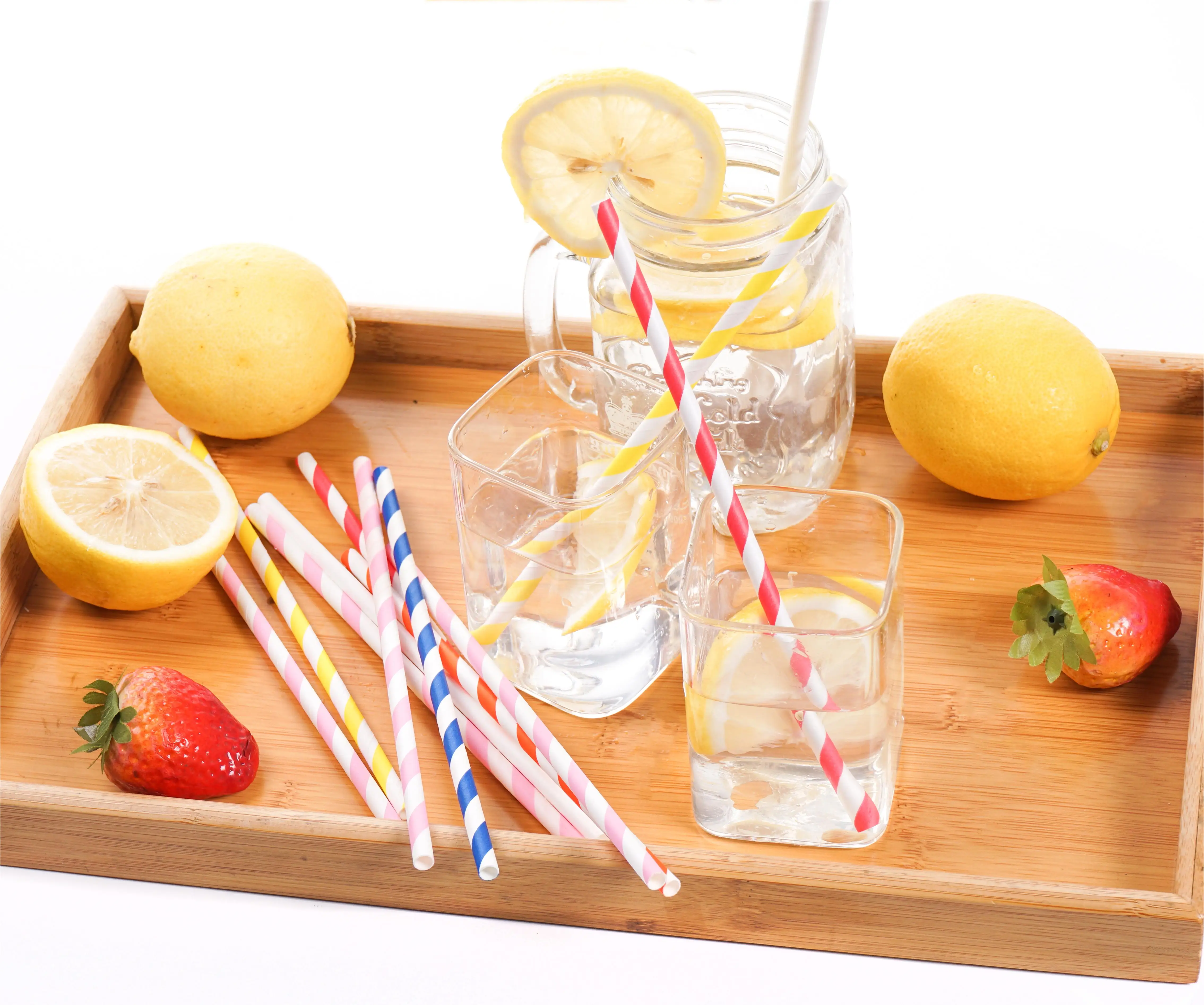 Factory customized printed cheap fashion bar accessories cool drinking cocktail flower paper straws clear