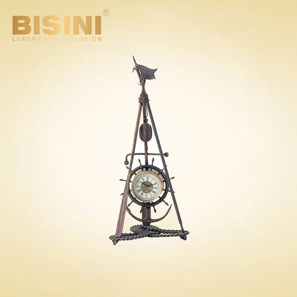 Quartz retro Vintage timepiece Creative desktop clock spherical shape watch with tassel lifting Pure copper mechanical clock