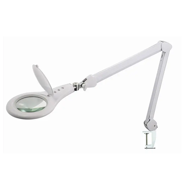 Magnifying Desk Lamp with Clamp, Adjustable Magnifying Glass Dimmable Light Magnifier with Wide Glass Lens