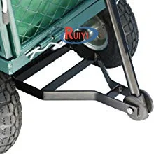 4 Wheeled Garden Utility Steel Metal Hand Truck Cart Trolley with Pneumatic Tire
