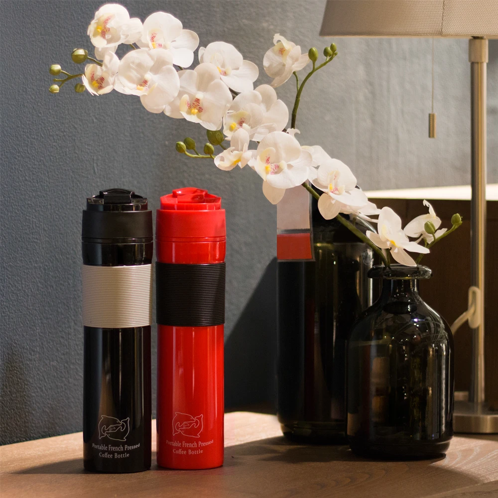 350ML Portable Finest Filtration Water Isolation  French Press which cheap price and Conveniently carry for outdoor usage