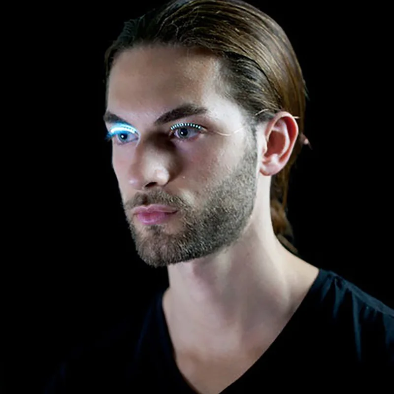 LED Eyelashes Eyelid False Eyelashes For Fashion Icon Saloon Pub Club Bar Party Handmade Extension Natural False Eyelashes