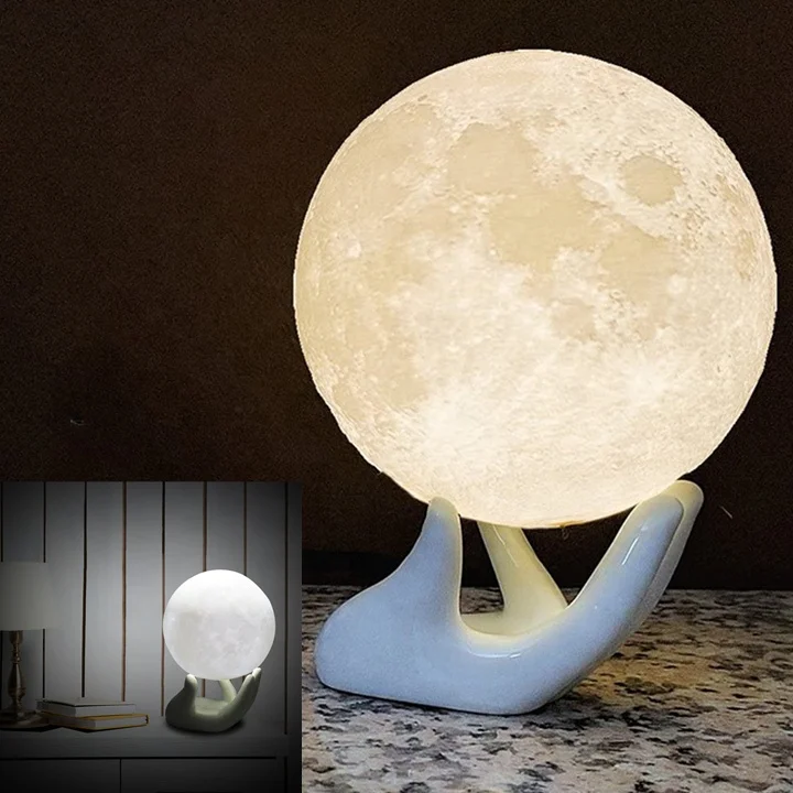 Drop Shipping 3D Home Decoration Table Lamps Touch Mood Lights PVC Moon Lamp Night Light for Kids
