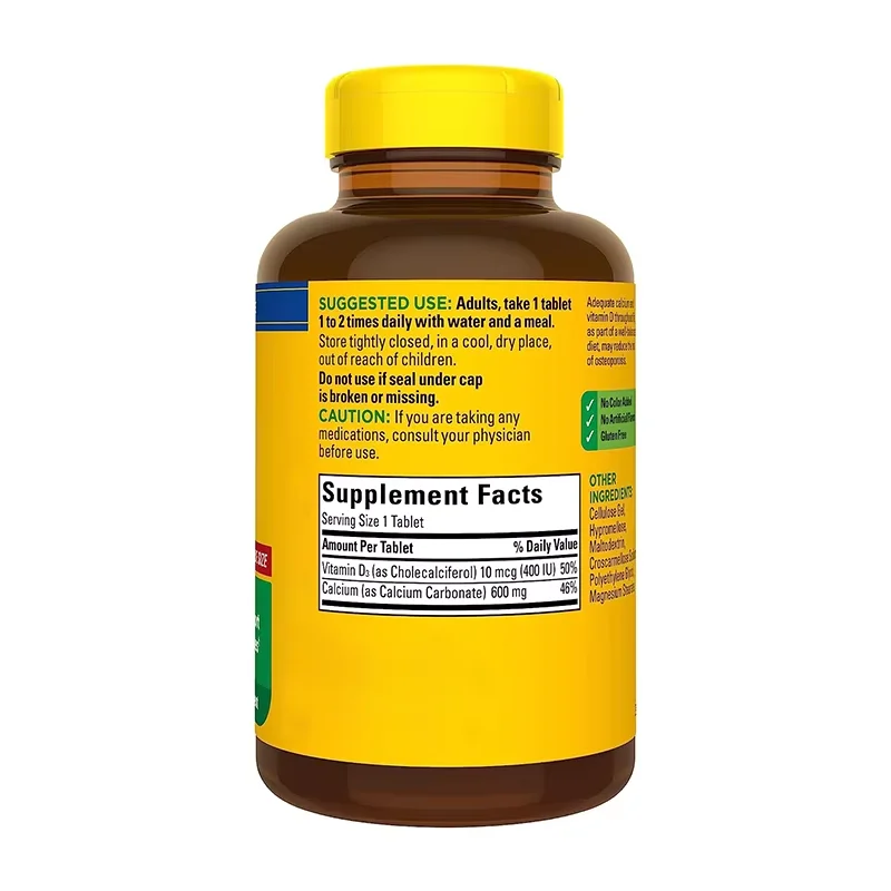 OEM Calcium Tablet With Vitamin D3 Bone Support Pills Supplement calcium vitamine d3 caltrate 600 d3 vitamin d supplement