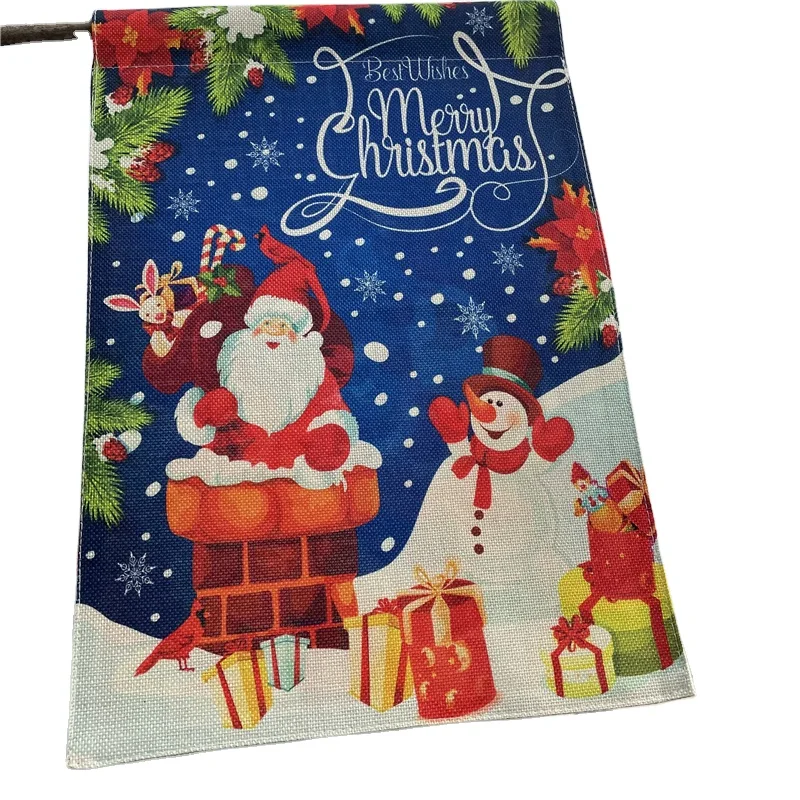Праздничные сезонные темы для праздников, двухсторонний ярдовый баннер из мешковины, подарки, изготовление на заказ, рождественские садовые флаги, оптовая продажа