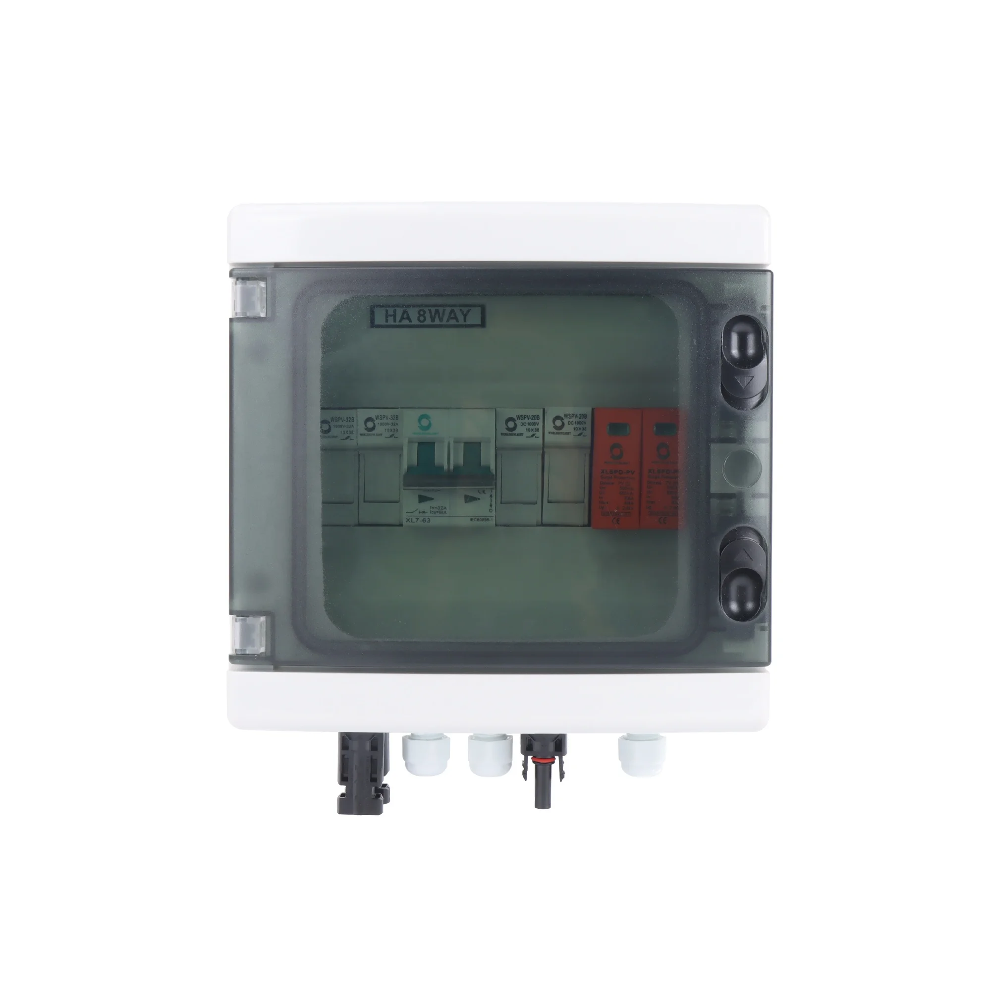 CE WSDB-PV2/1 500V 600V 2 Input 1 Output 2 String 15A 16A For Off Grid Energy System Photovoltaic Array Solar PV DC Combiner Box