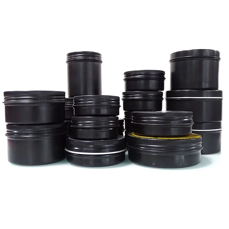 15g 30g 1oz 2oz Rose Gold Black Pink Aluminum Tin Jars Round Cosmetic Sample Metal Container for Lip Balm, Salve,Pomade
