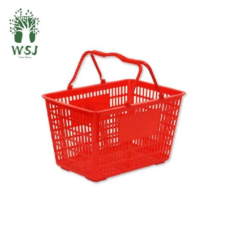 Manufacturer Grocery Goods Food Plastic Shopping Basket Storage with Hand for Supermarket Hot Sales Products
