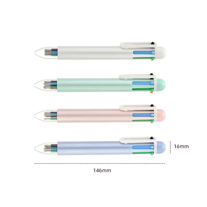 cute 6-in-1 multicolor ballpoint pen 6 colors retractable ball pens for office school supplies