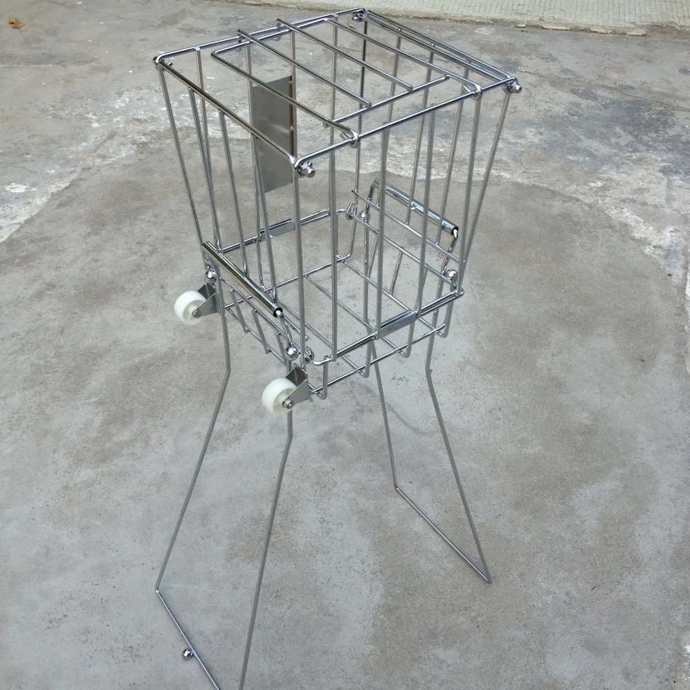 Professional Portable Metal Tennis Ball Trolley Collector Pickleball Hopper Cart for Easy Pickup Sports Usage