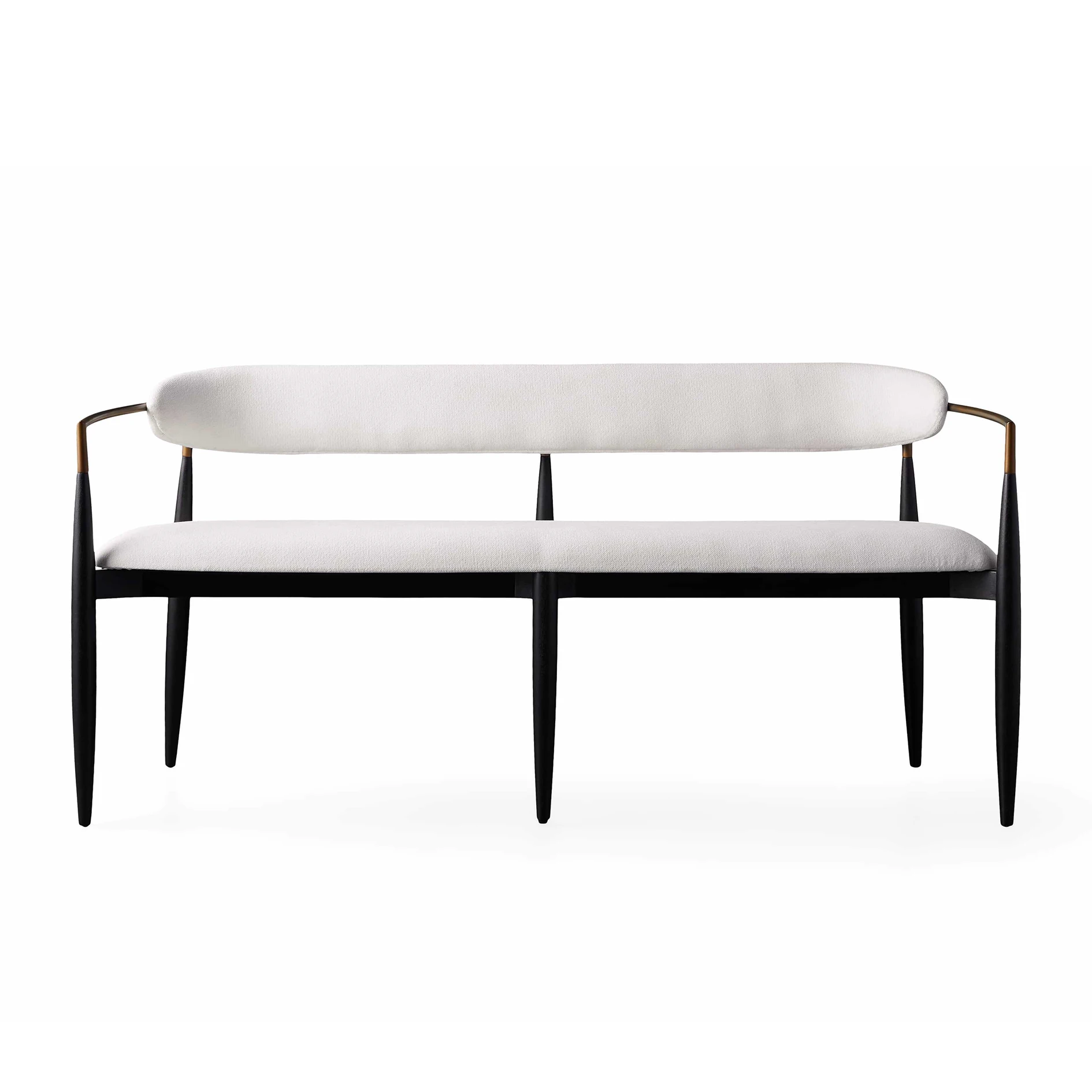 Modern luxury high quality warm tones indoor furniture leisure sofa wood metal  dining bench