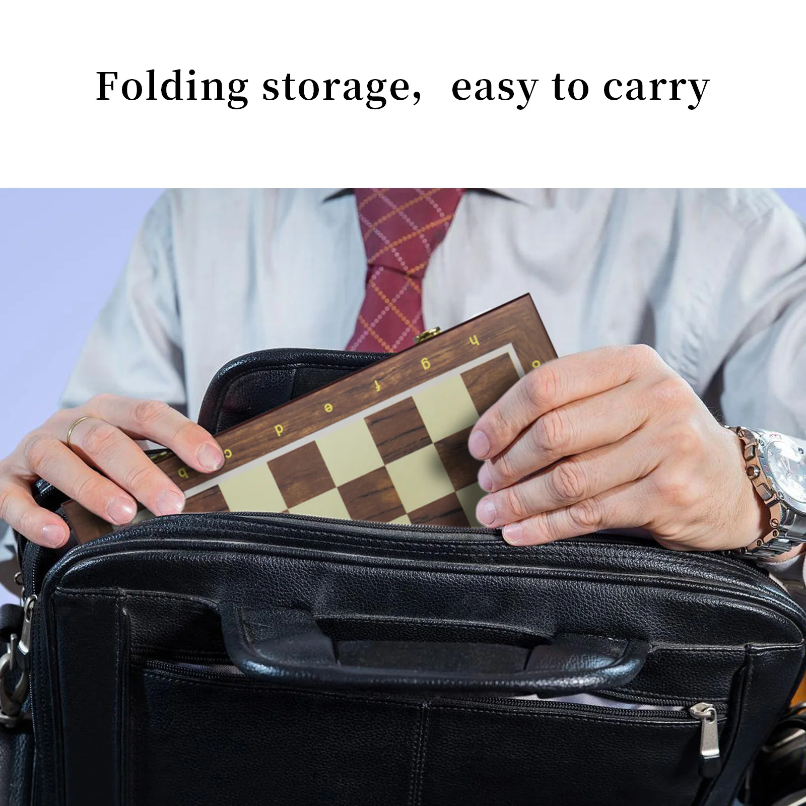 Ready To Ship High-end Folding Developmental Chess Pieces Game Set With Board Lock Box For Child Adults Gift