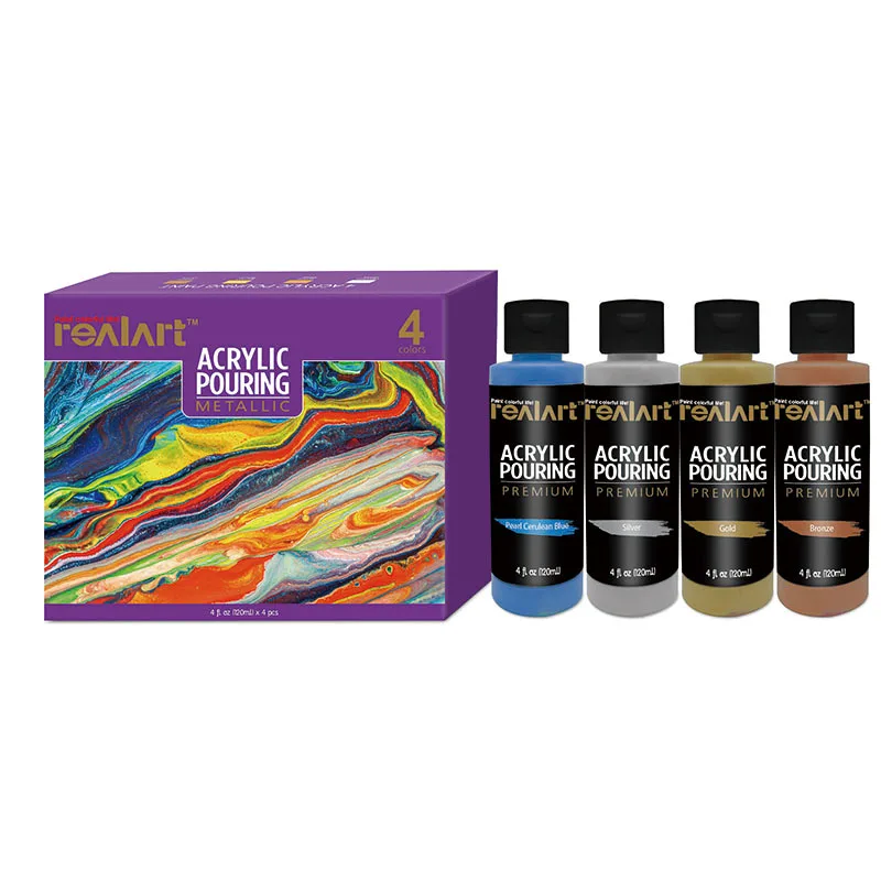 120ml 4 Colors Non-toxic Diy Pouring Acrylic Paint Set for Artist Plastic Models