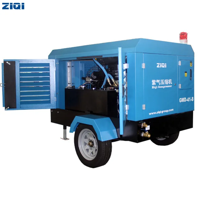 OEM ODM Low Medium Pressure Series small Portable Diesel Screw Air Compressors for water well drill rig dustless blaster