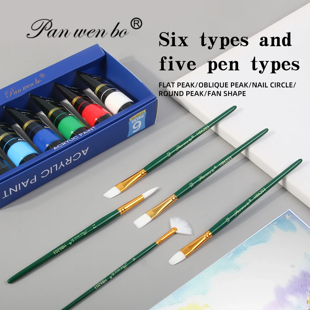 Artist supplies White Paint Brushes watercolor paintbrush 6pcs/set acrylic painting set painting brush oil brush