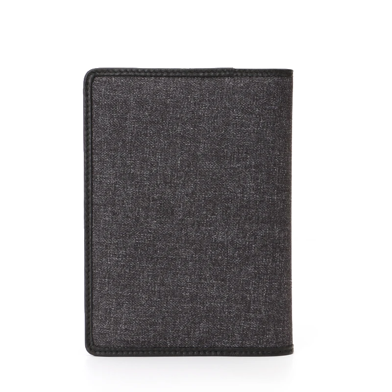 Fashion Design Passport Holder Made In Fabric Combine Genuine leather RFID Blocking Passport Holder Cover