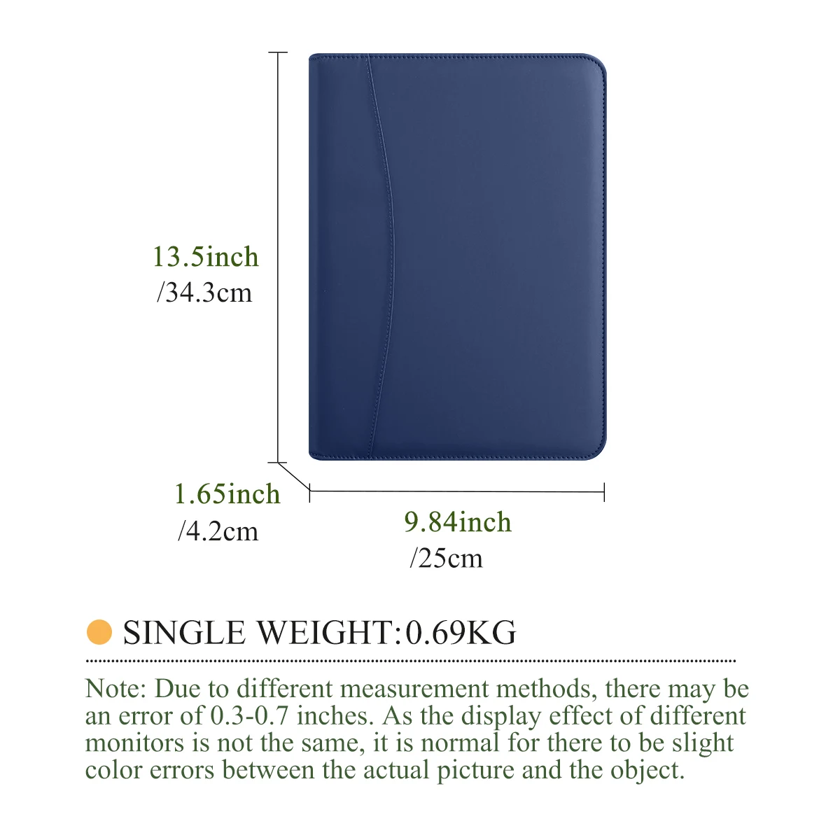 Padfolio Bag Pu Leather Executive Zippered Holder Leather Documents Organizer Portfolio Folder