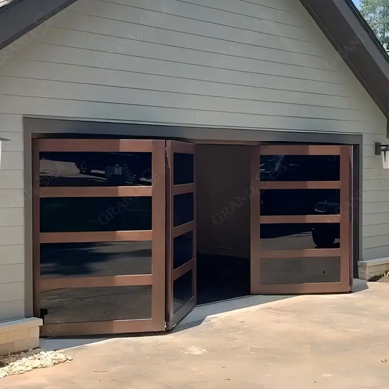 Minimalist Design Folding Garage Door Aluminum Alloy Sectional Automatic Folding Garage Door