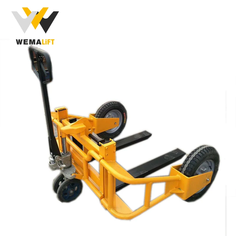 Outdoor rough terrain pallet truck for building site