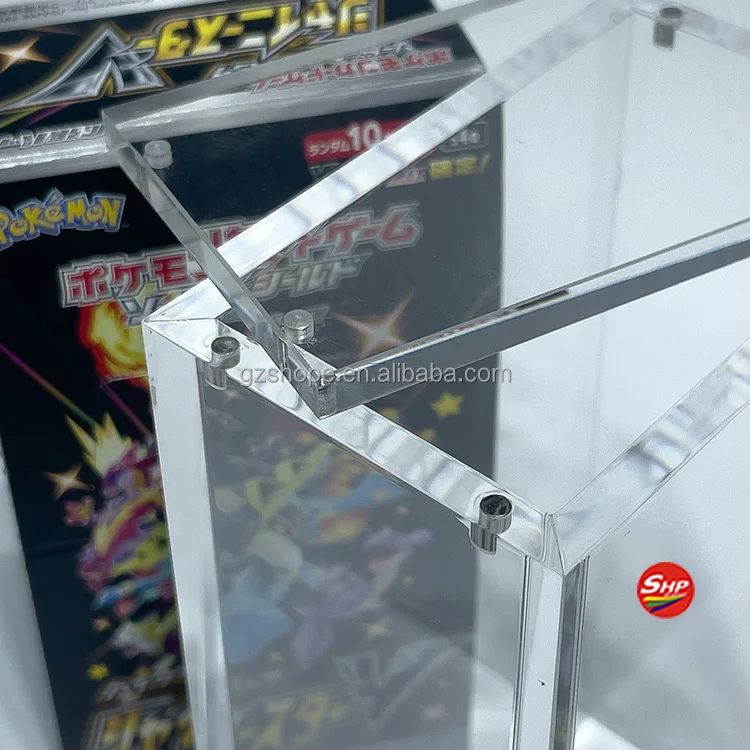 SHP Custom Clear Acrylic Pokemon Japanese Booster Box Small Version For Shiny V All Stars Display Case With Strong Magnet