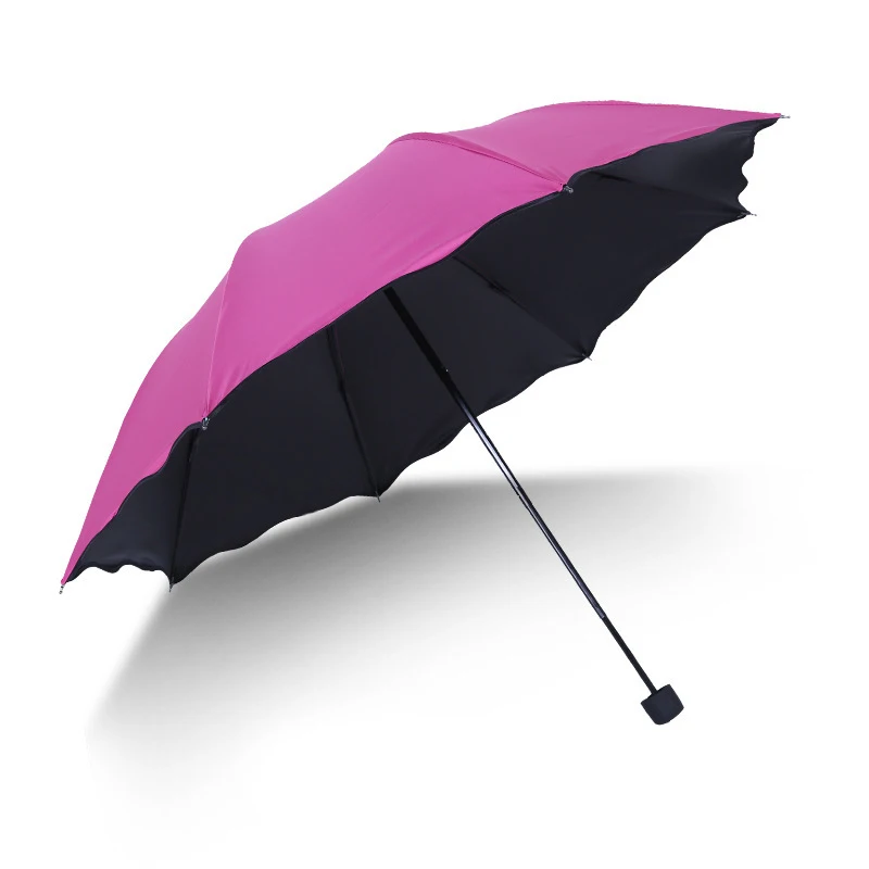 Yubo 21 inch 3 Folding Magic Umbrella Flower Printing Small Promotional Cheap Changing Color When Wet Umbrella Paraguas