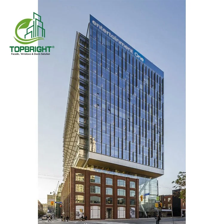 Construction curtain wall building aluminum frame exterior insulated glass curtain wall system