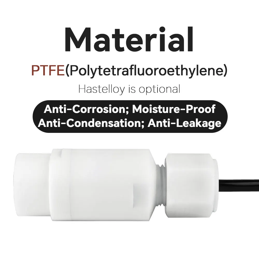 PTFE housing high stability ceramic capacitive sensor anti-corrosion liquid level transmitter