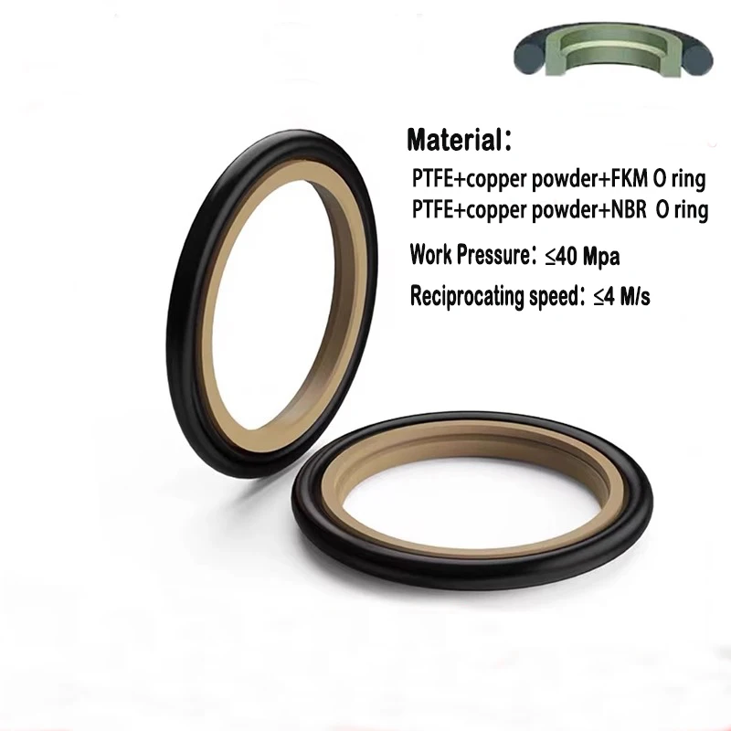 Optimized Stellar Seal PTFE Copper Powder Rubber FKM Material Double Directional Piston Ring Sealed Shaft