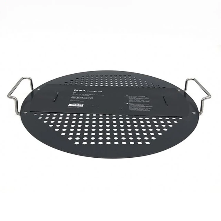 
Round bbq grill tray non-stick baking chrome plated bbq perforated grill pan for stove 