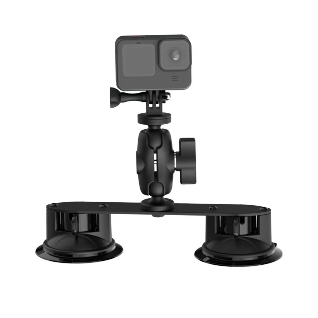 Heavy duty double suction mount, suitable for action cameras, SLR cameras, car cameras, etc.