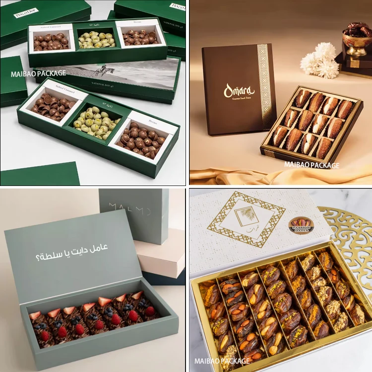 Custom Printed Luxury Pastry Assorted Baklava Packaging Boxes Arabic Sweet Box Premium Cardboard Mix Baklava Exclusive Gift Box